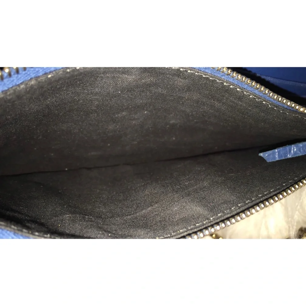 Balenciaga Blue Crocodile Embossed Leather Wallet on Chain Bag - Picture 6 of 11